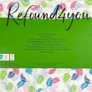 Kate Spade - ‘Tropical Leaf’ Twin Sheet Set. NWT. Firm!
